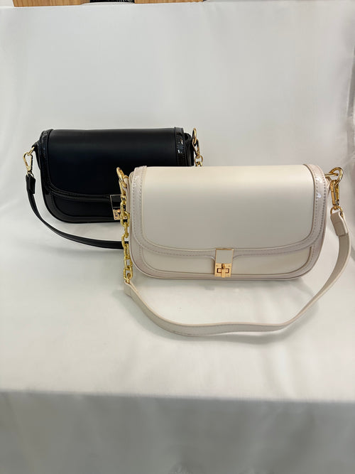 Borsa spalla con catena ecopelle