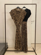 Vestito lungo manica corta leopardato