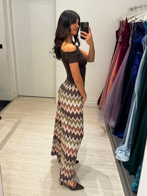 Pantalone palazzo viscosa zigzag