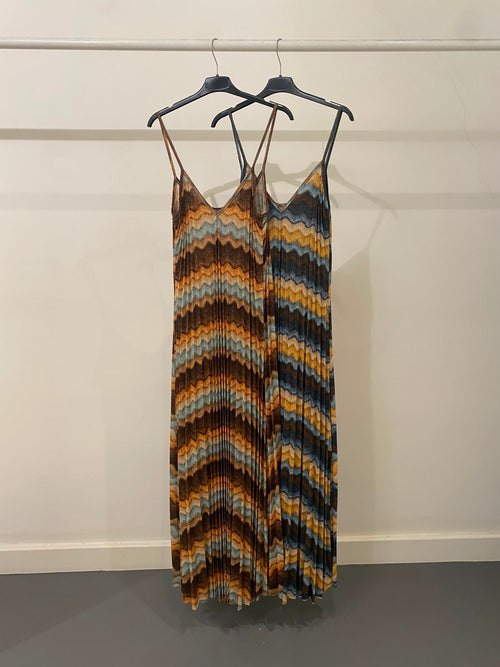 Vestito plisse fantasia Lurex