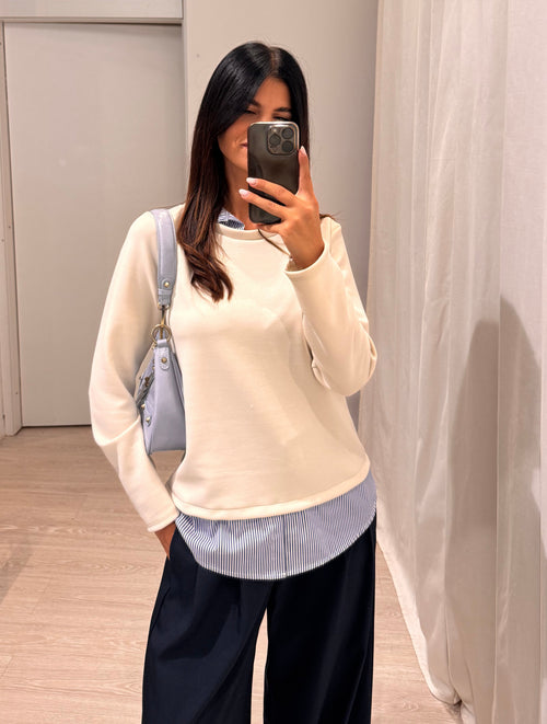 Felpa con camicia incorporata