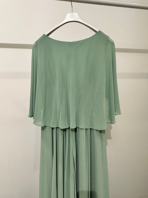 Abito cerimonia maxi scollo V spilla