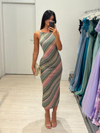 Vestito midi Lurex righe