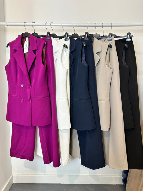 Completo gilet lungo e pantalone