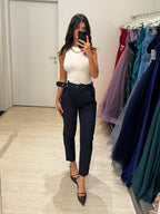 Pantalone sigaretta con cintura