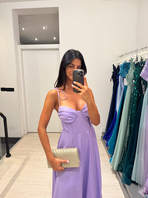 Vestito lungo cotone laccetti