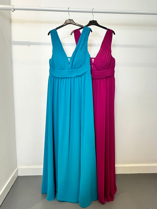 Abito cerimonia maxi scollo V drappeggio