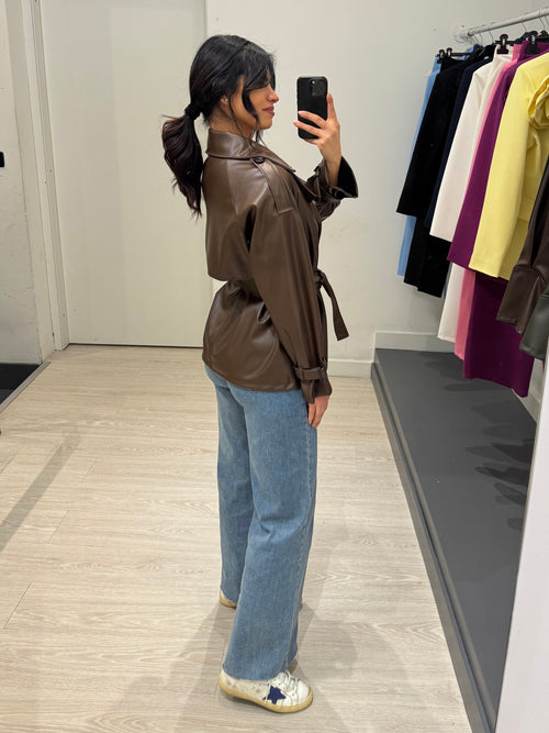 Giacca trench ecopelle