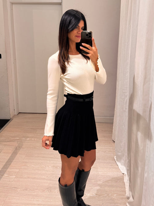Minigonna in maglia a ruota plissé B6A6989