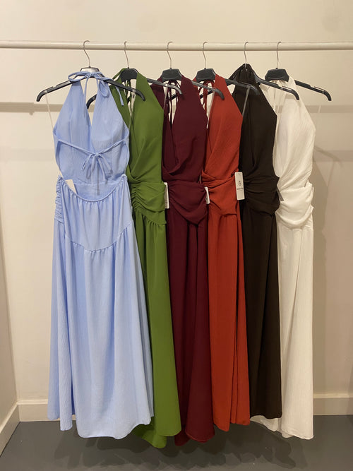 Vestito midi laccio collo