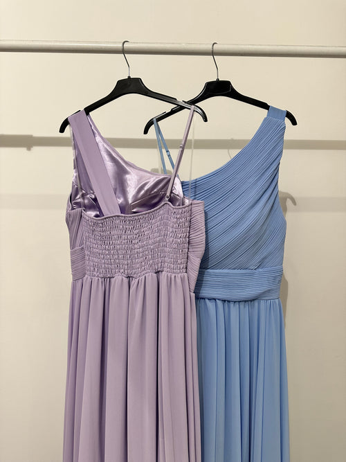 Abito cerimonia maxi monospalla drappeggio