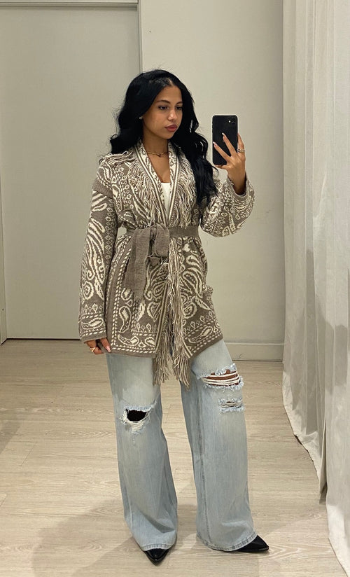 Cardigan accappatoio tribale