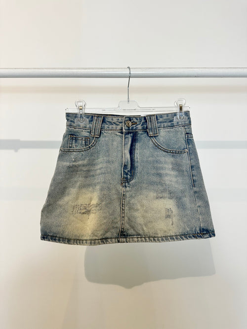 Minigonna di jeans lurex