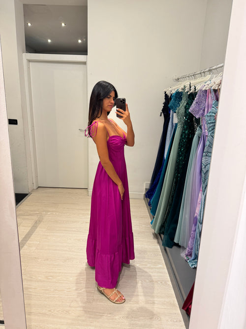 Vestito lungo cotone laccetti