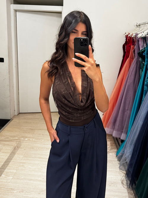 Body pizzo scollo morbido