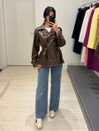 Giacca trench ecopelle