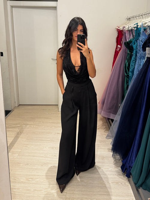 Body pizzo scollo morbido