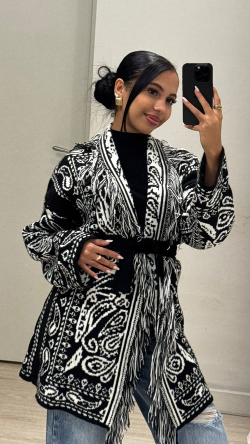 Cardigan accappatoio tribale