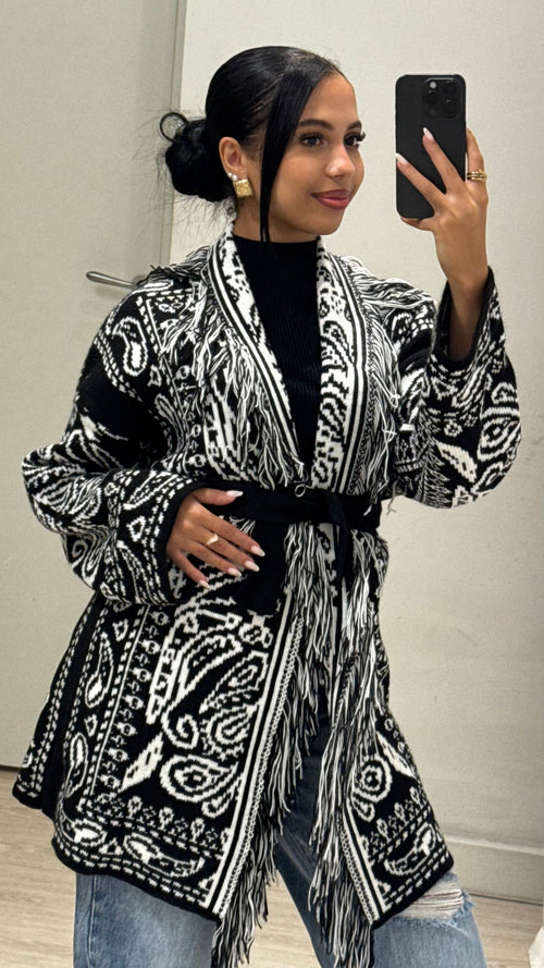 Cardigan accappatoio tribale