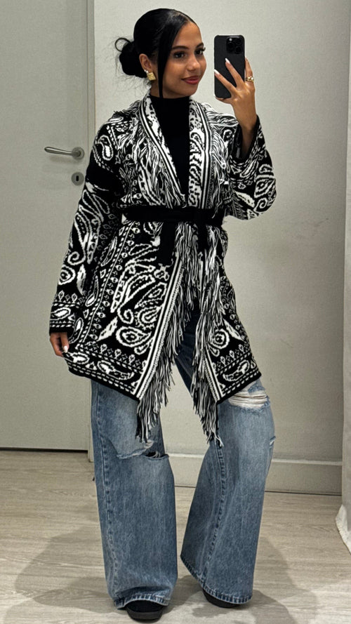 Cardigan accappatoio tribale