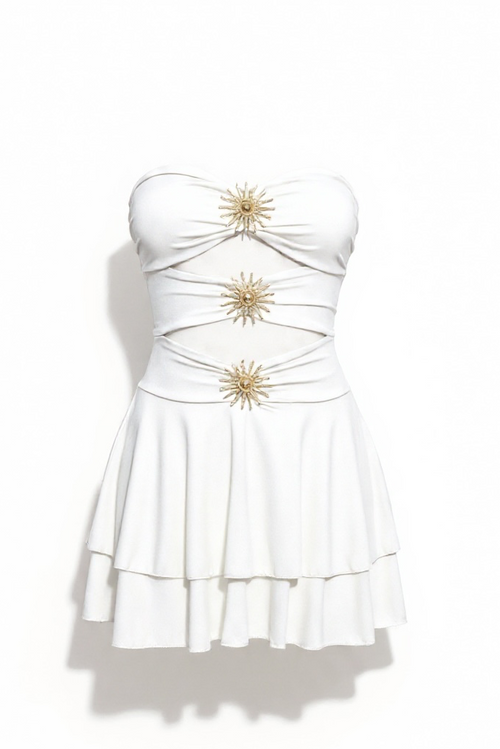 Vestito corto tagli stella marina