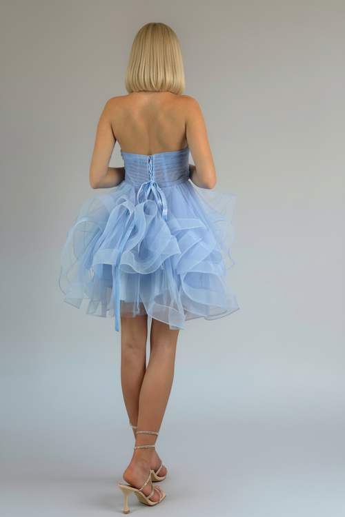 Abito cerimonia corto princy tulle balze