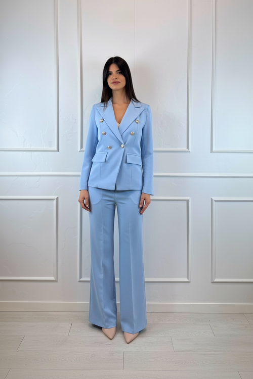 Completo giacca doppiopetto e pantalone zampa