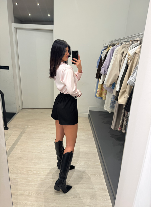 Shorts gonna fibbia strass