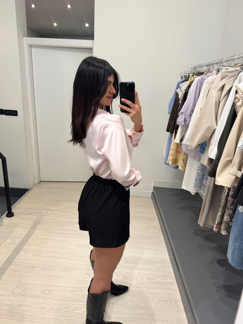 Shorts gonna fibbia strass
