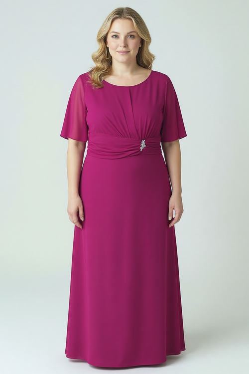 Abito cerimonia curvy gircollo vita arricciata