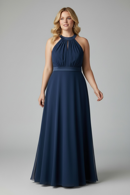 Abito cerimonia curvy tulle scollo americano