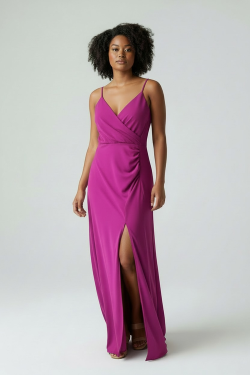 Abito cerimonia curvy sirena drappeggio