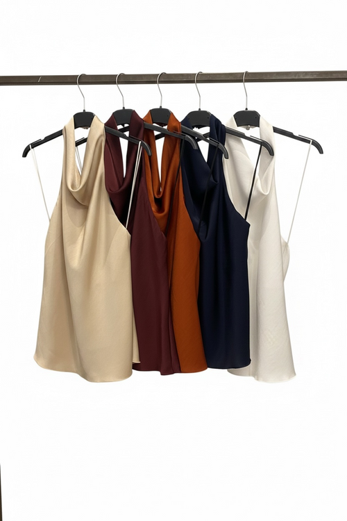 Top raso collo schiena