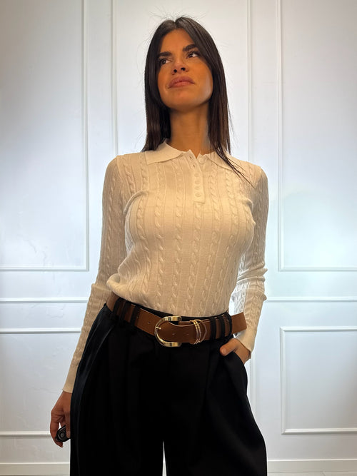 Maglia Polo a trecce