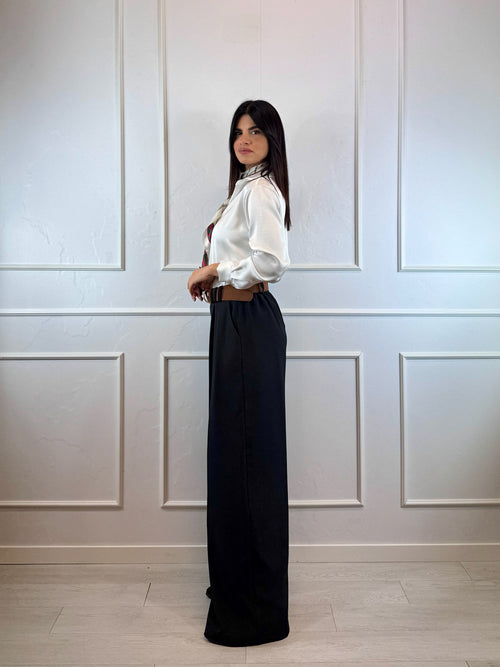 Pantalone palazzo doppia pence