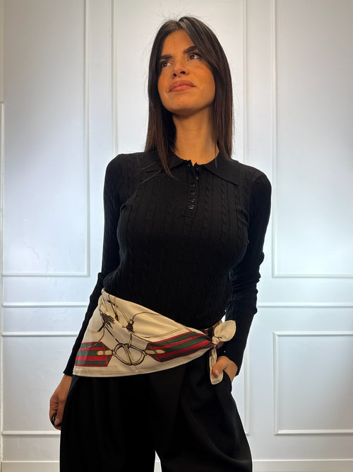 Maglia Polo a trecce