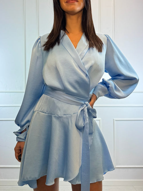 Vestito corto kimono in raso