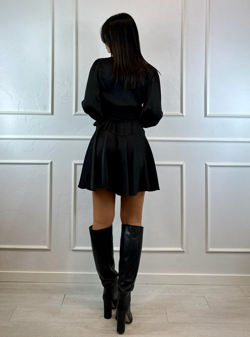 Vestito corto kimono in raso